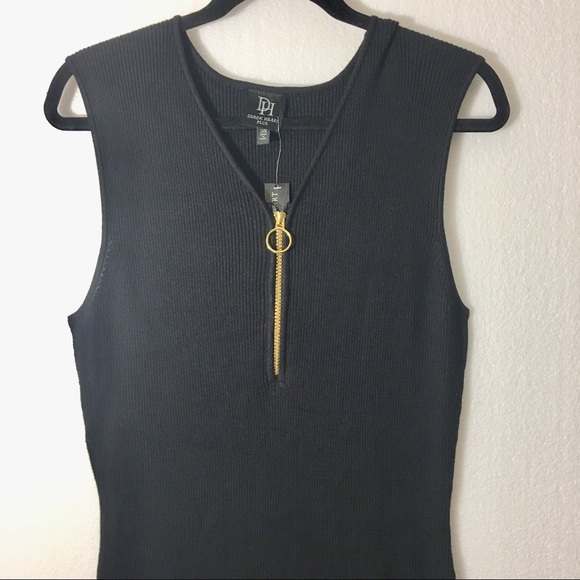 Plus Size Derek Heart Body Con Zip Sweater Dress - Picture 7 of 8